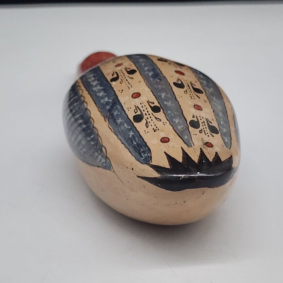 Mexican Tonala Pottery Clay Duck Laying Down Hand painted Folk Art 7.5x3” - Picture 5 of 9